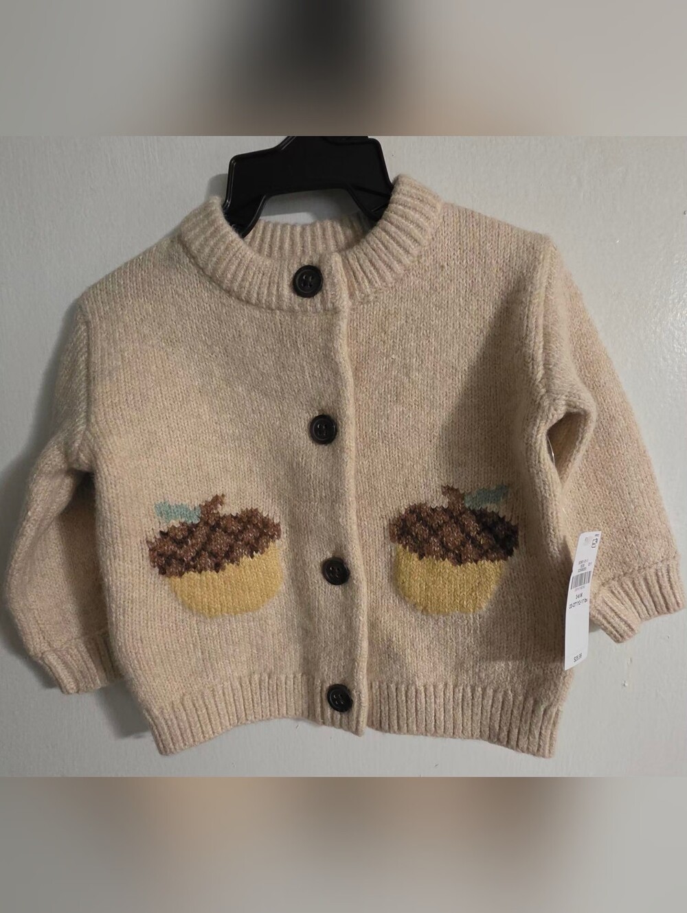 Old Navy Cream Knit Sweater with Yellow Fruit Motifs